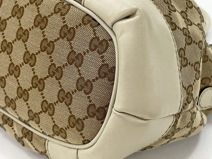 Gucci Sukey Top Handle Satchel GG Canvas with Leather, Beige, Canvas, Handbag