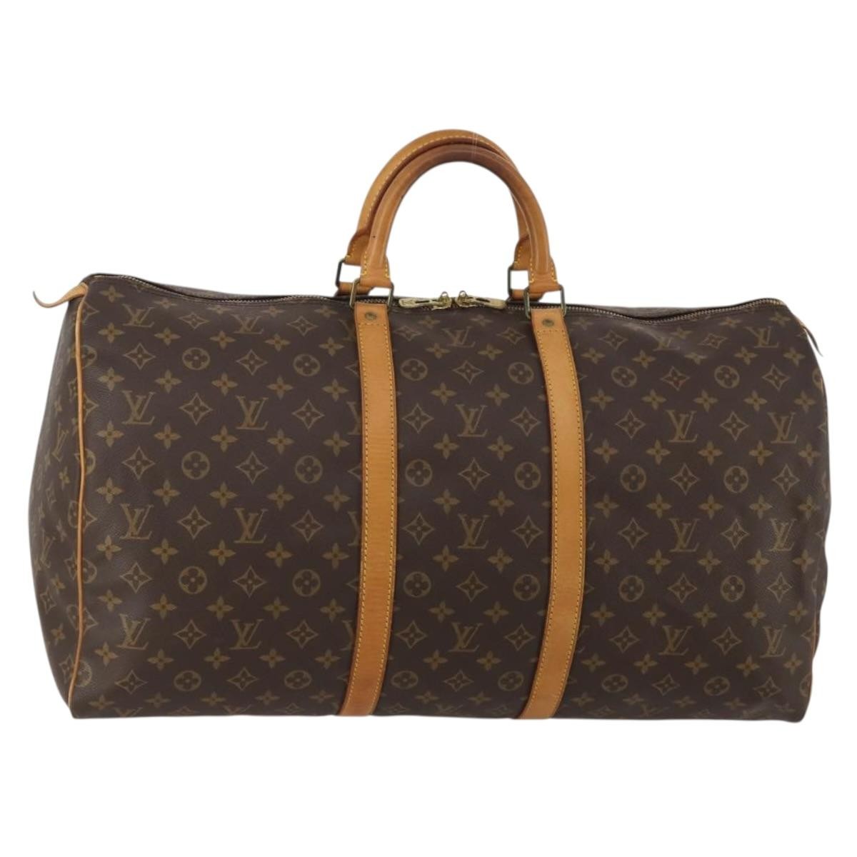 Louis Vuitton Keepall Monogram, Brown, Canvas, Travel Bag