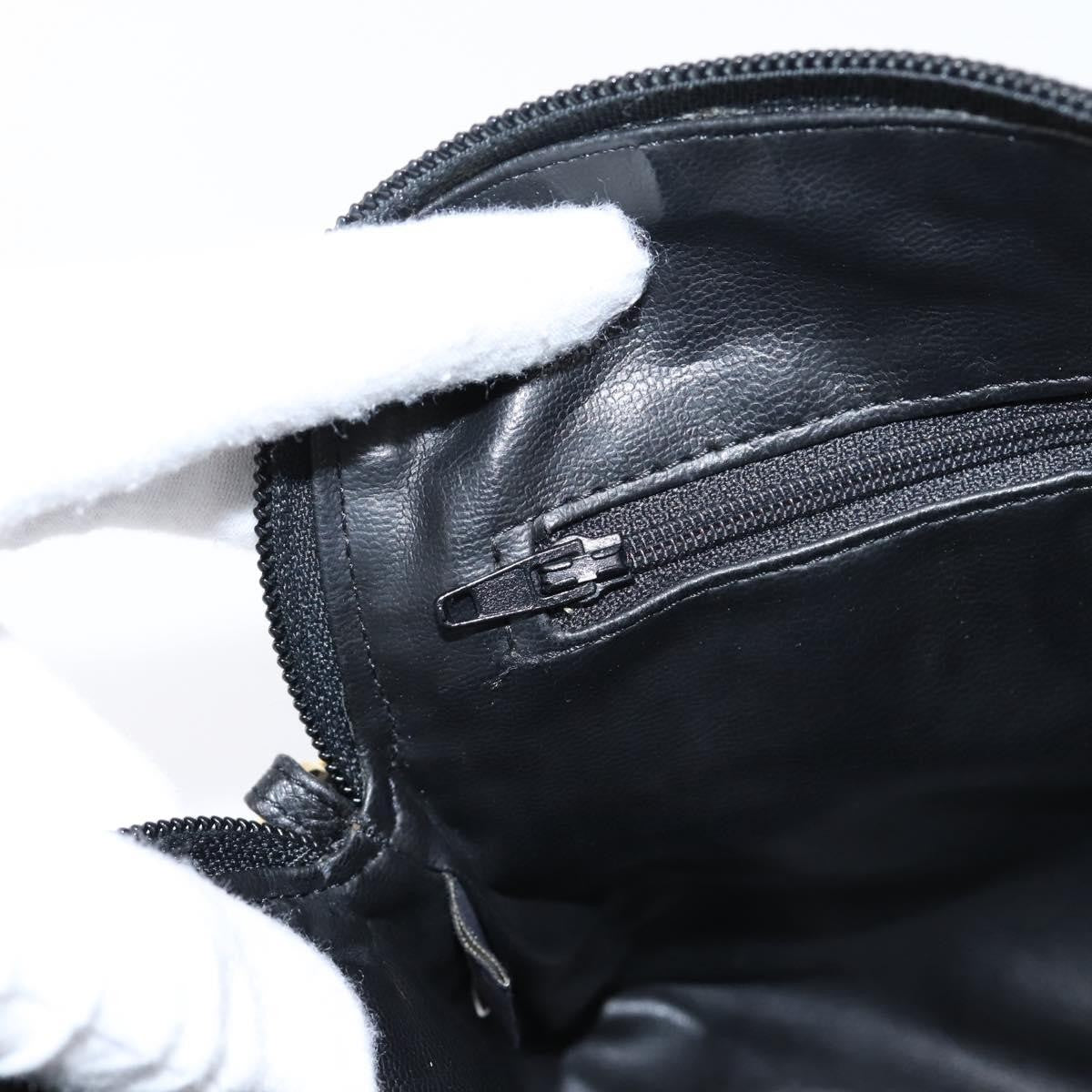 Bally Vintage Chain Quilted Leather, Black, Leather, Shoulder Bag