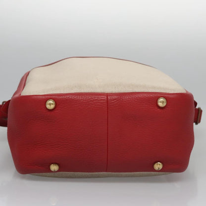 Hermes Victoria Messenger Toile with Leather, Beige, Canvas, Crossbody bag