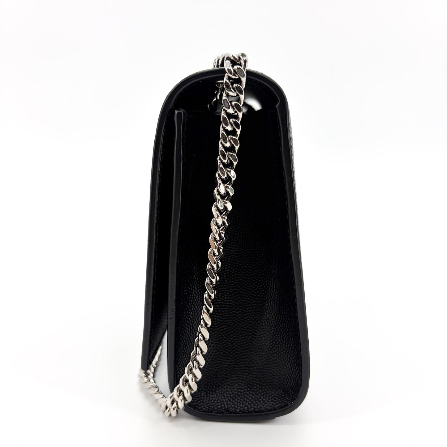 Saint Laurent Kate Crystal Embellished Patent, Black, Leather, Crossbody Bag