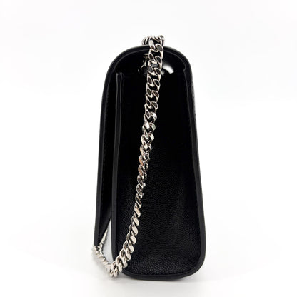 Saint Laurent Kate Crystal Embellished Patent, Black, Leather, Crossbody Bag