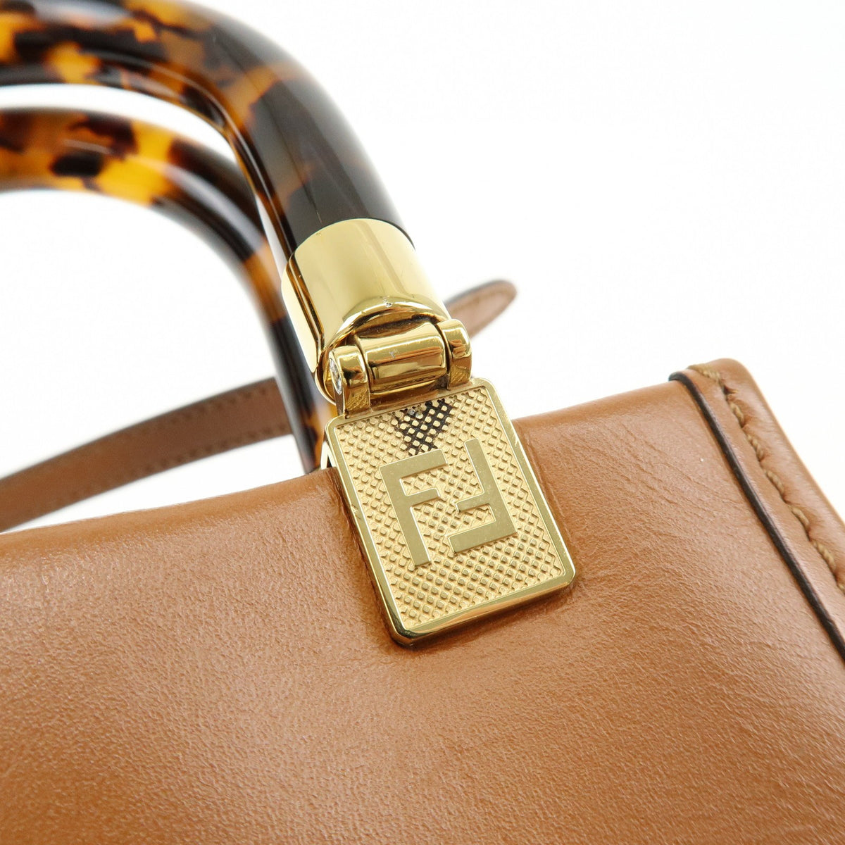 Fendi Sunshine Shopper Leather, Brown, Leather, Tote Bag