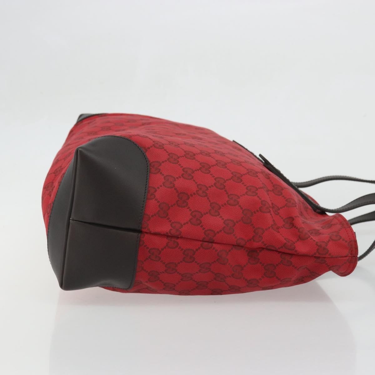 Gucci Original Zip GG Canvas with Leather, Red, Canvas, Tote Bag