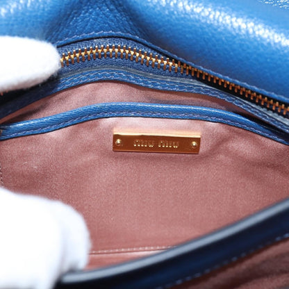 Miu Miu Madras Top Handle Leather, Navy, Leather, Handbag