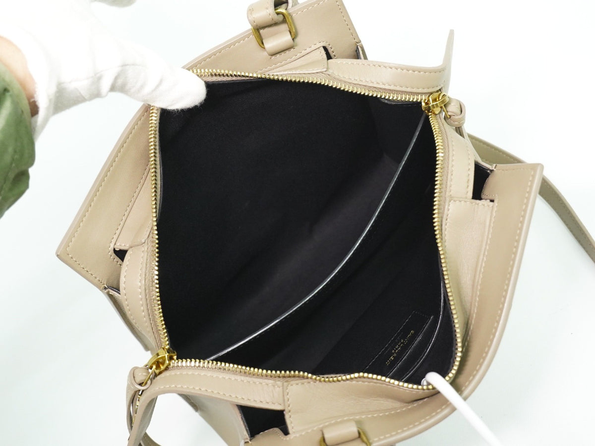 Saint Laurent East Side Smooth Leather, Beige, Leather, Tote Bag