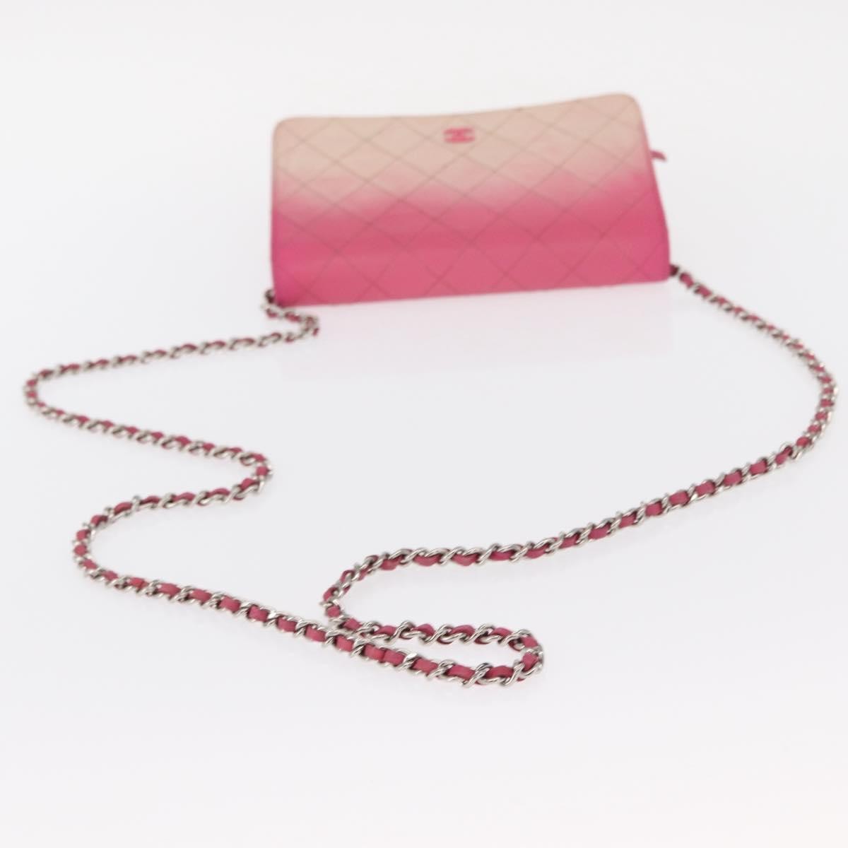 Chanel Wallet on Chain Quilted Ombre Lambskin, Pink, Leather, Crossbody Bag
