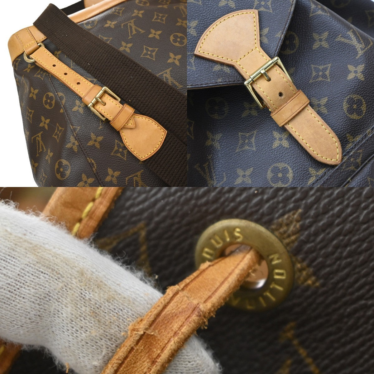 Louis Vuitton Vintage Montsouris Monogram Canvas, Brown, Canvas, Backpack