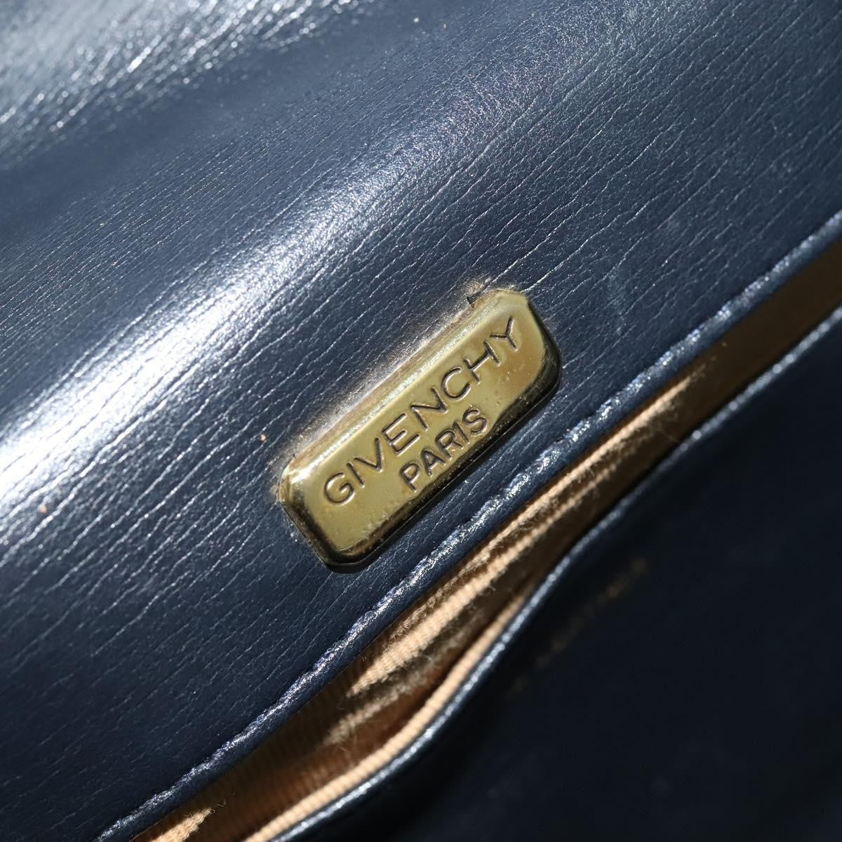 Givenchy Vintage 4G Leather, Navy, Leather, Shoulder Bag