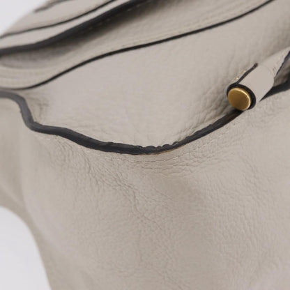 Chloe Marcie Satchel Leather, Gray, Leather, Handbag
