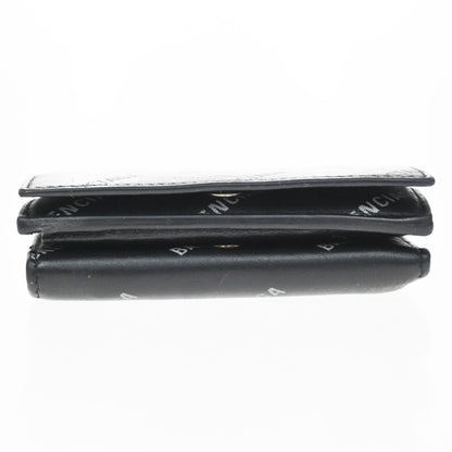 Balenciaga Logo Trifold Wallet Leather, Black, Leather, Clutch