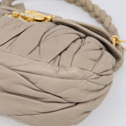 Miu Miu Coffer Hobo Matelasse Leather, Beige, Leather, Handbag