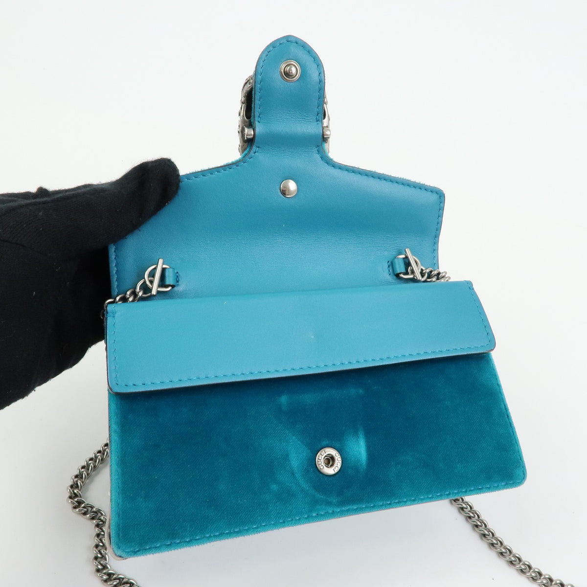 Gucci Dionysus Velvet, Green, Velvet, Handbag