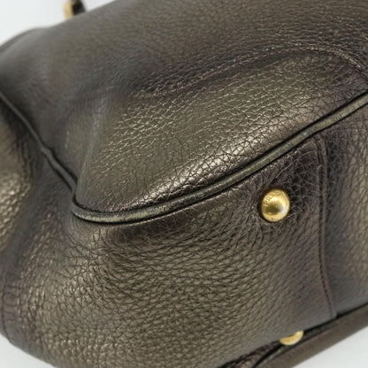 Prada Side Pocket Hobo Vitello Daino, Gold, Leather, Shoulder Bag