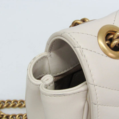 Gucci GG Marmont Square Flap Matelasse Leather, White, Leather, Shoulder Bag