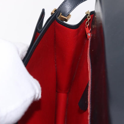Celine Shoulder Leather, Navy, Leather, Shoulder Bag