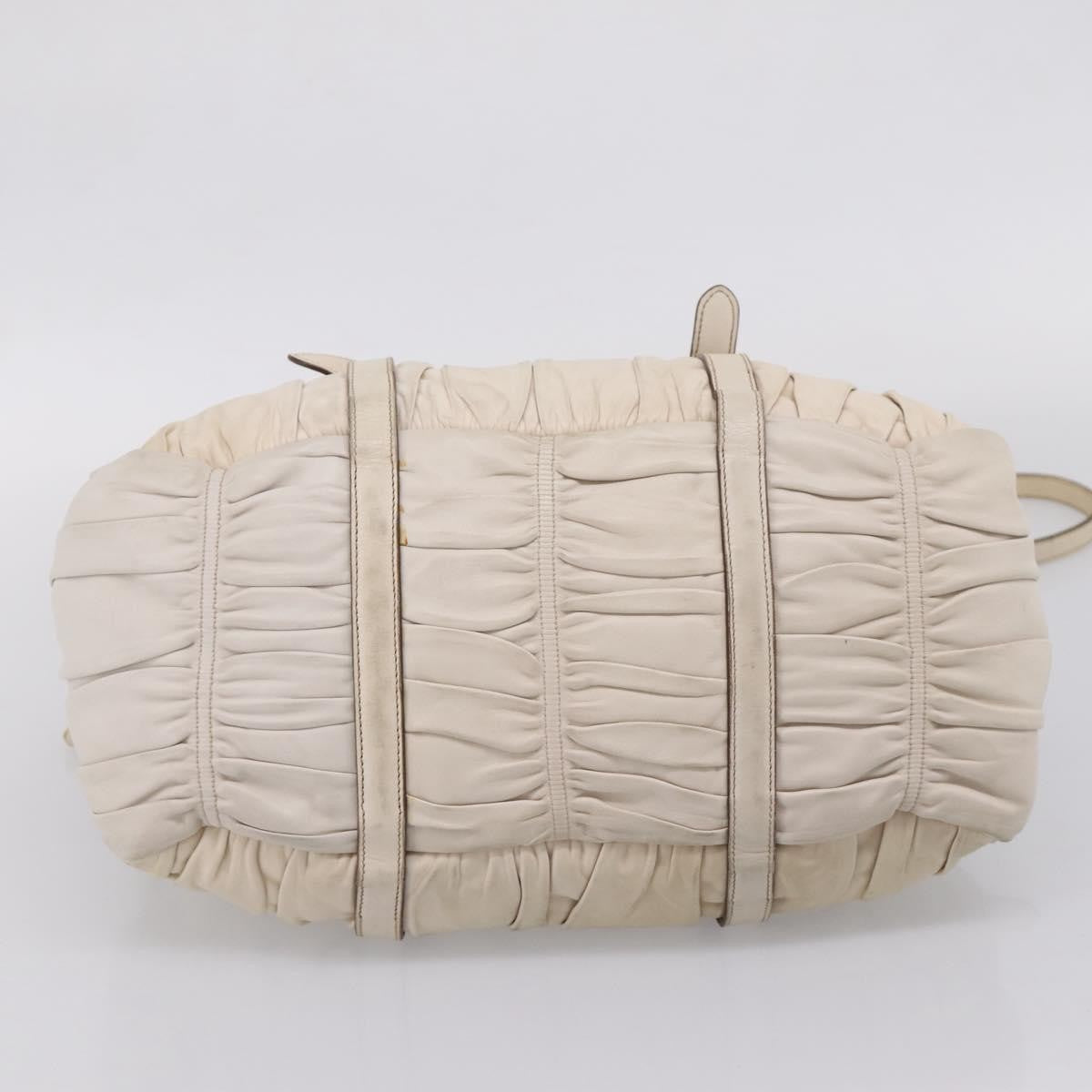 Prada Gaufre Convertible Satchel Nappa Leather, Beige, Leather, Handbag