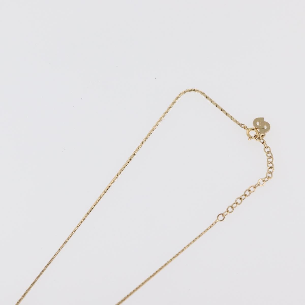 Christian Dior Logo Pendant Metal, Gold, Metal, Necklace
