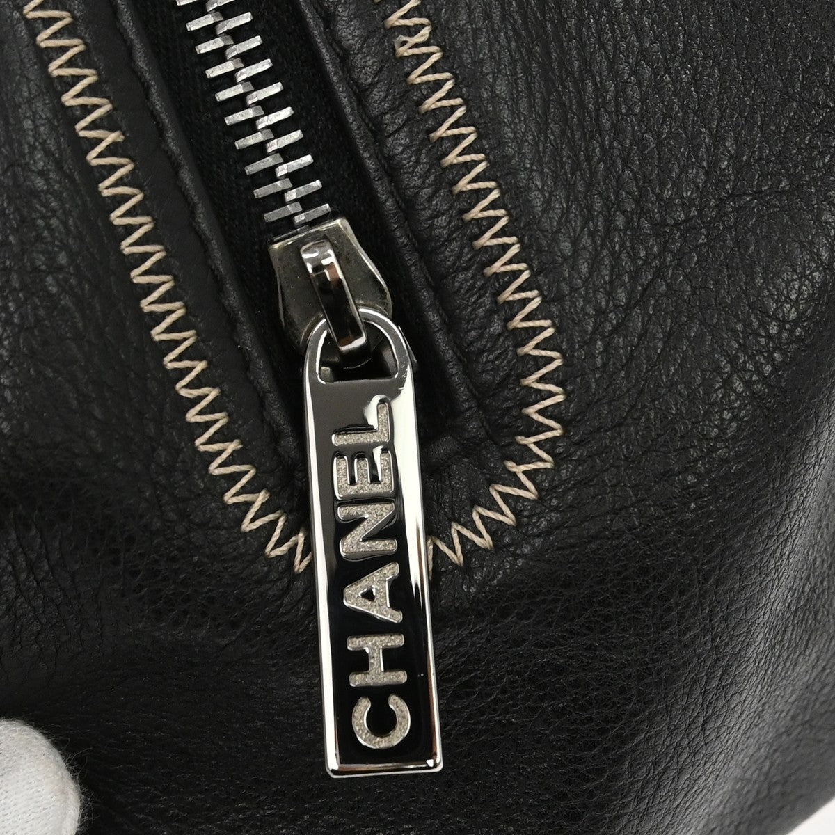 Chanel Vintage Bowler Lambskin, Black, Leather, Handbag