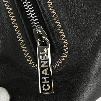 Chanel Vintage Bowler Lambskin, Black, Leather, Handbag