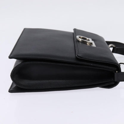 Salvatore Ferragamo Convertible Top Handle Leather, Black, Leather, Handbag
