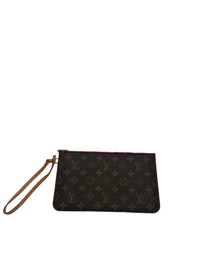 Louis Vuitton Neverfull Shoulder Strap Braided Leather, Brown, Leather, Clutch