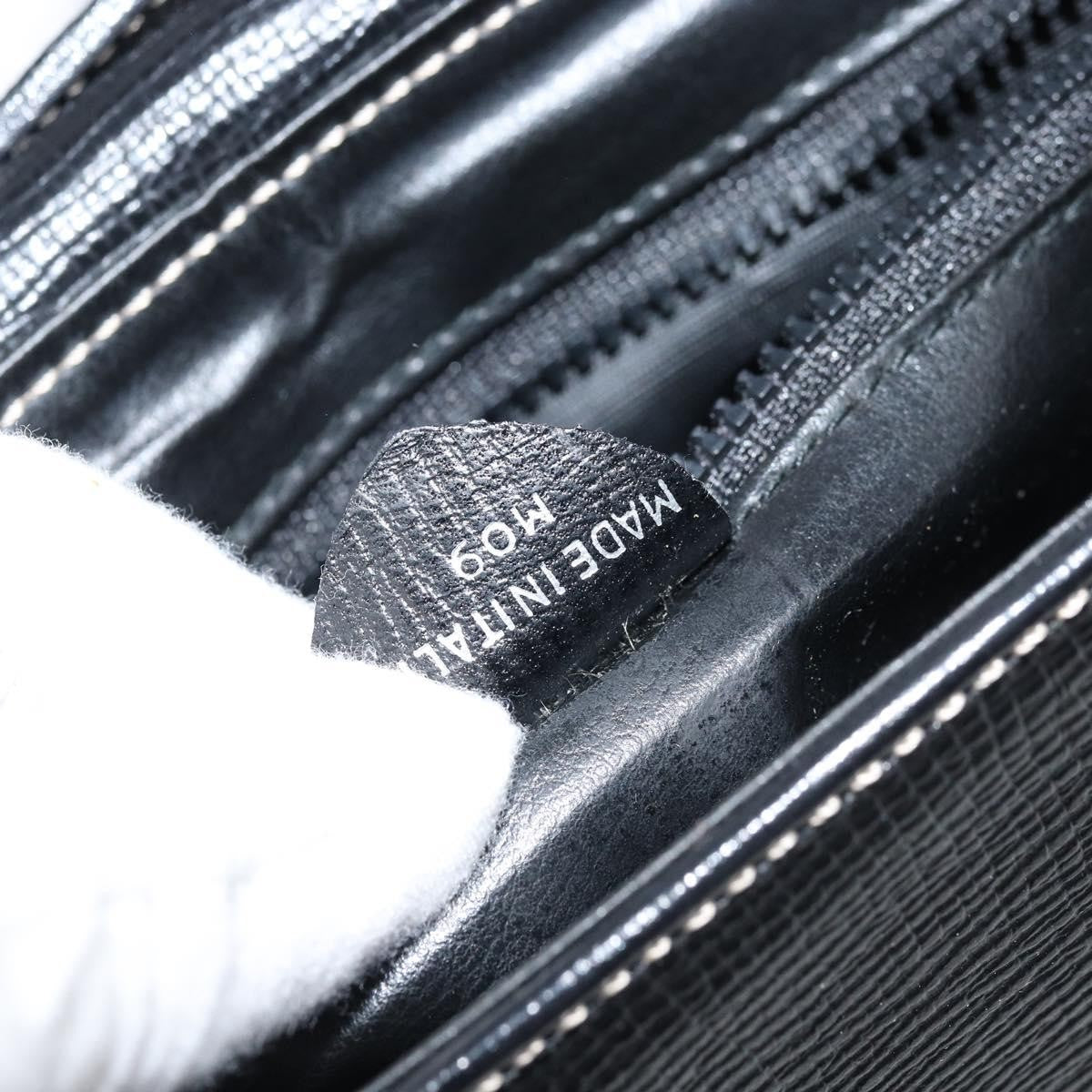 Celine Vintage Circle Logo Leather, Black, Leather, Crossbody Bag
