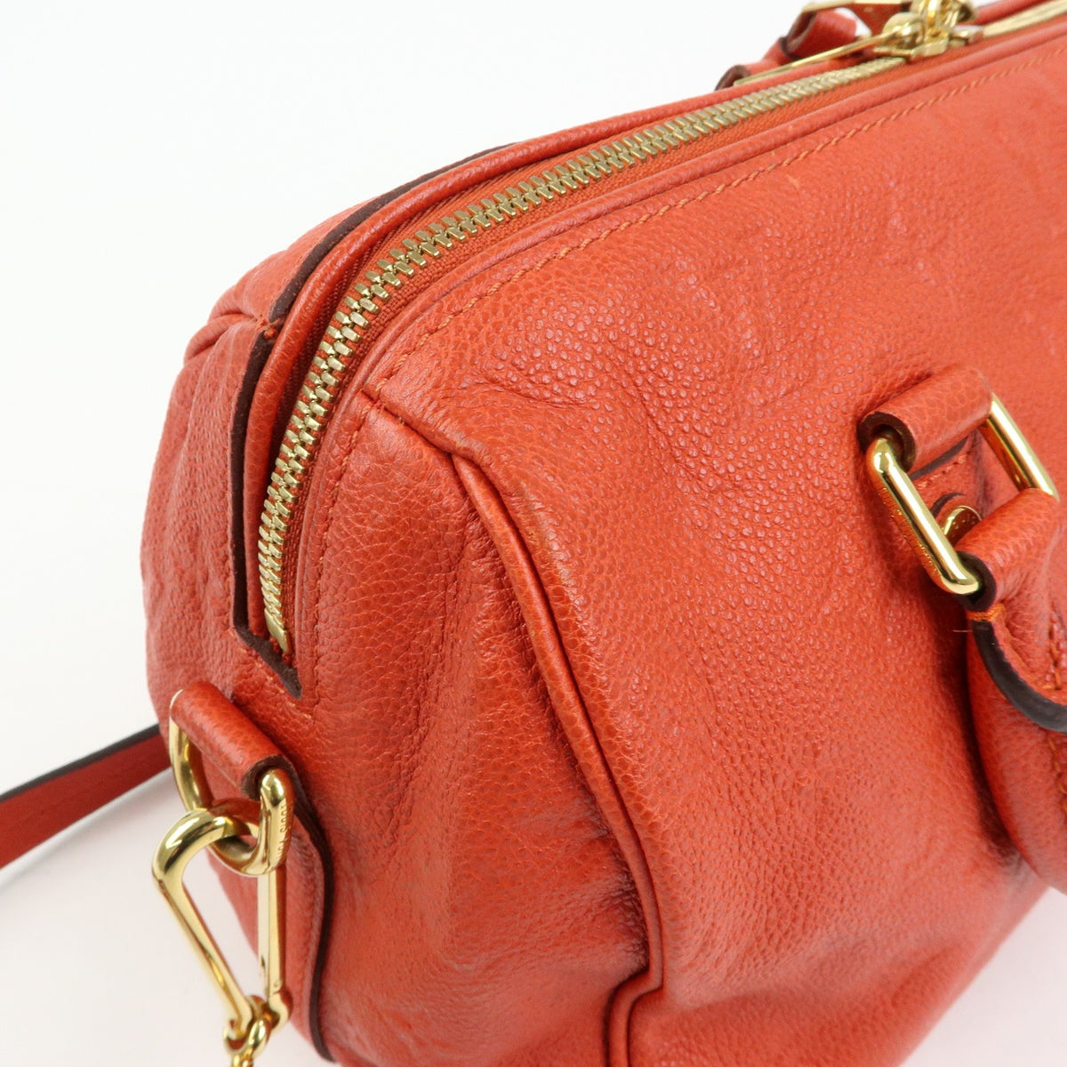 Louis Vuitton Speedy Bandouliere Monogram Empreinte Leather, Orange, Leather, Handbag