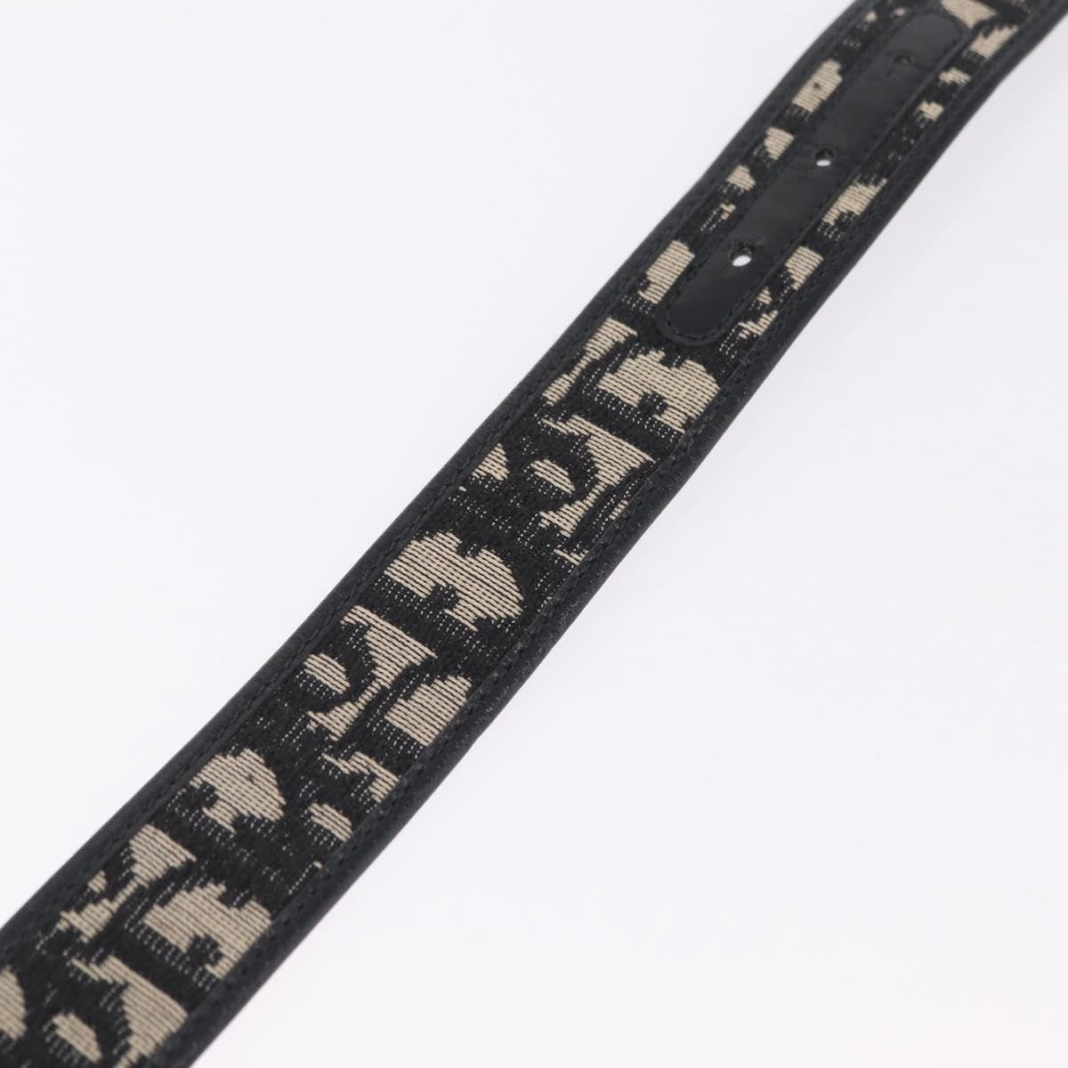 Christian Dior D Buckle Belt Canvas and Leather, Navy, Canvas, Belt