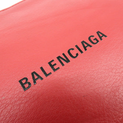 Balenciaga Everyday Logo Printed Leather, Red, Leather, Clutch
