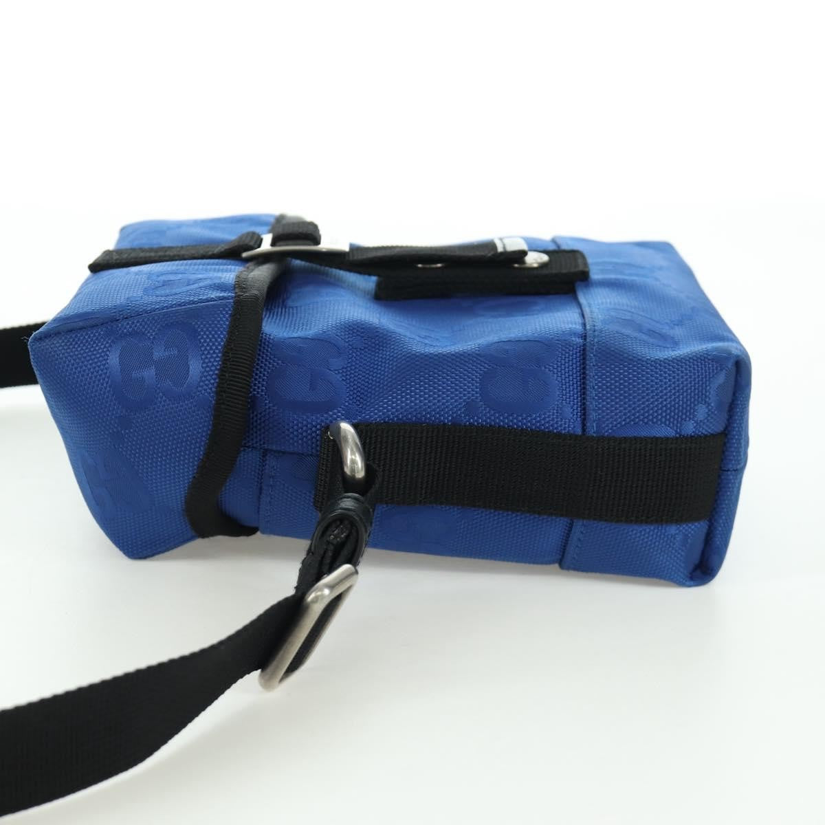 Gucci Off The Grid Buckle Messenger GG Econyl, Blue, Canvas, Handbag