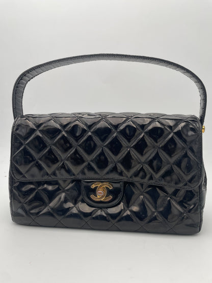 Chanel CHANEL - VTG 1996 Patent leather, BLACK, PATENT_LEATHER, Handbag