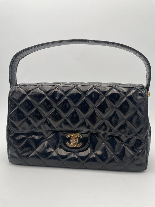 Chanel CHANEL - VTG 1996 Patent leather, BLACK, PATENT_LEATHER, Handbag