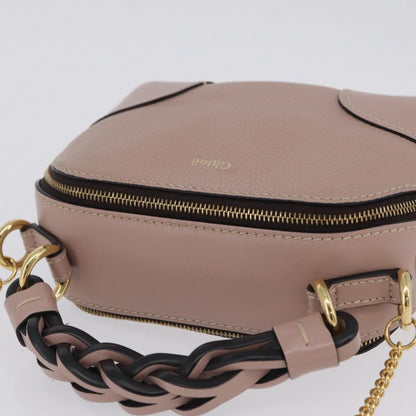 Chloe Daria Chain Leather, Pink, Leather, Handbag