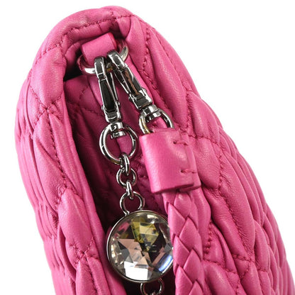 Miu Miu Crystal Clutch Matelasse Leather, Pink, Leather, Handbag