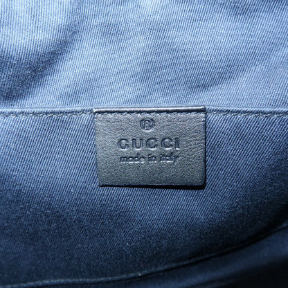 Gucci Horsebit Slim GG Denim with Leather, Black, Leather, Shoulder Bag