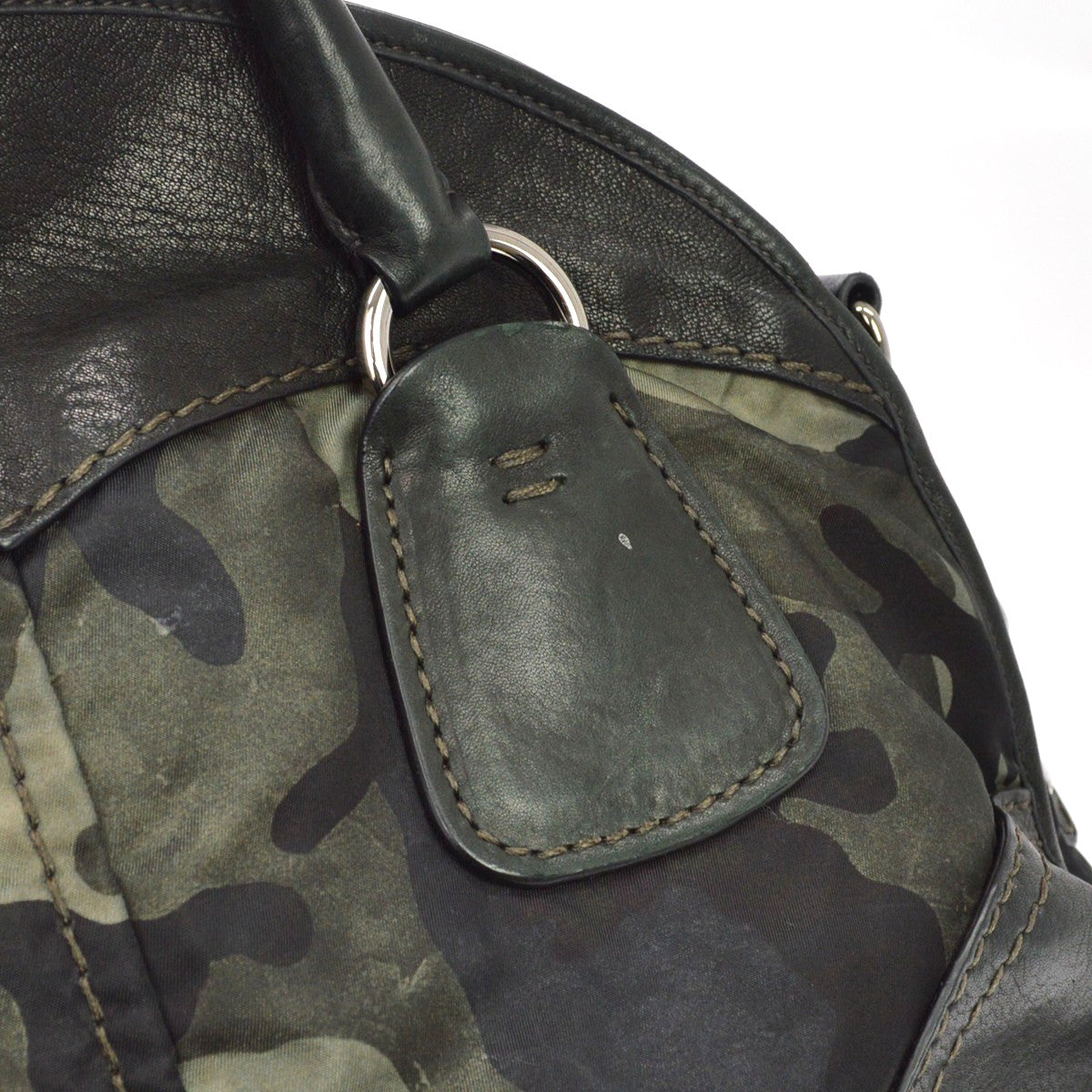 Prada Camouflage Tessuto, Green, Nylon, Tote Bag