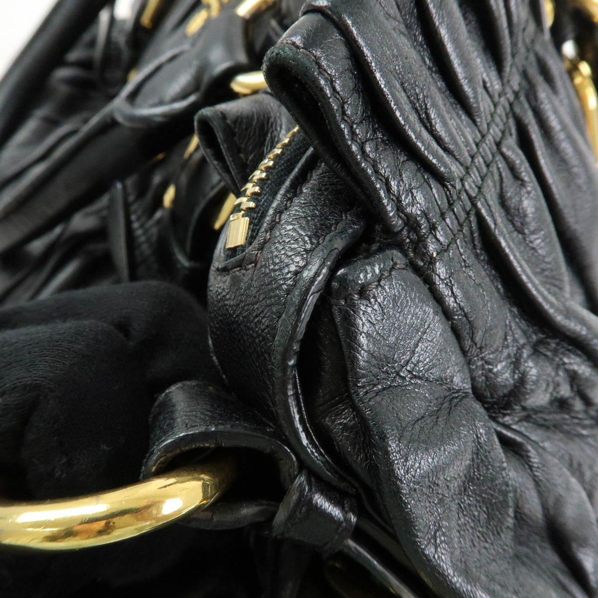 Prada Gaufre Convertible Nappa Leather, Black, Leather, Tote Bag