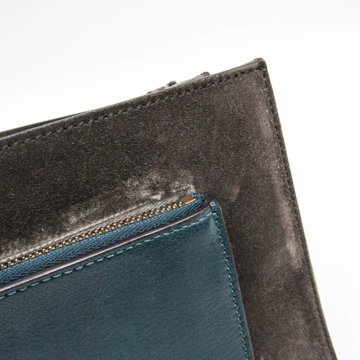 Givenchy GV3 Flap Leather with Suede, Blue, Leather, Handbag