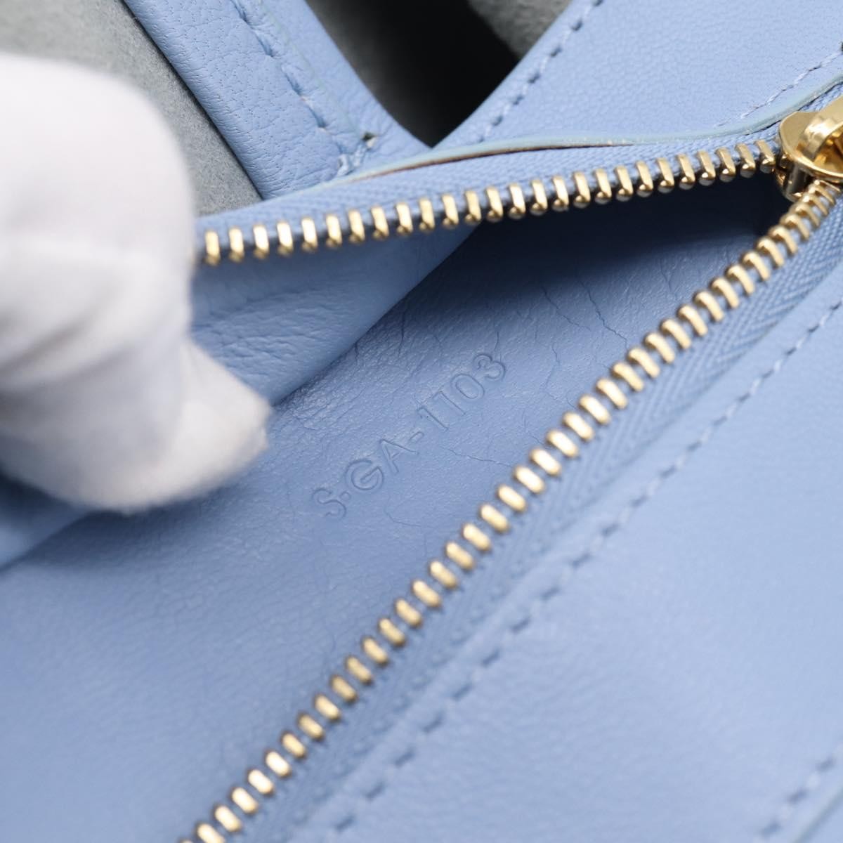 Celine Vertical Bi-Cabas Tote Leather, Blue, Leather, Tote Bag