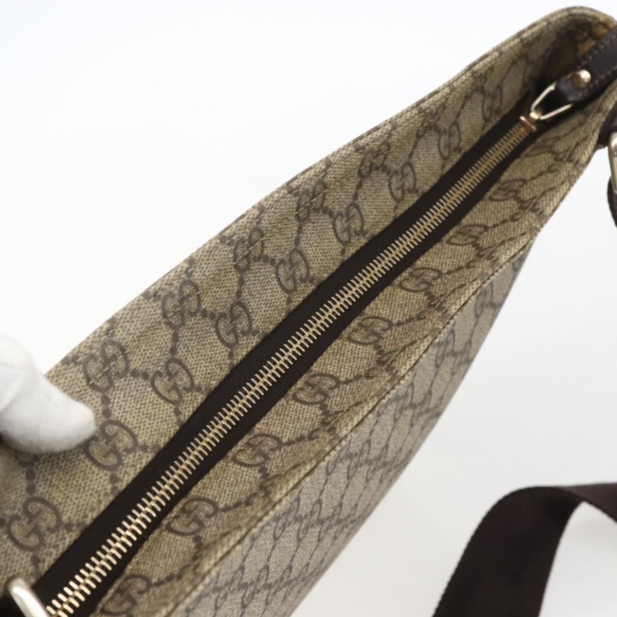 Gucci Zip Top Messenger GG Coated Canvas, Beige, Canvas, Shoulder Bag