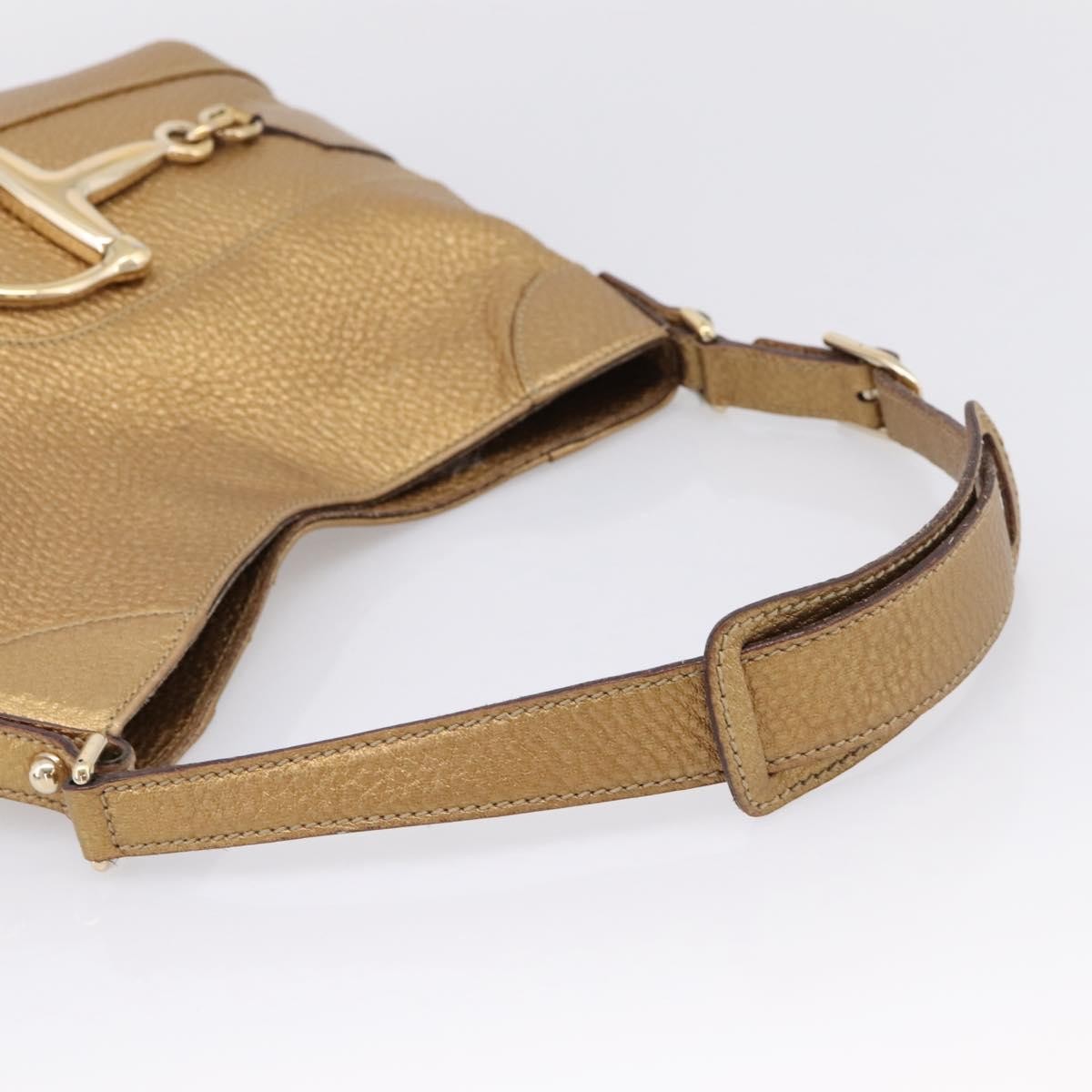 Gucci Shoulder Leather, Gold, Canvas, Shoulder Bag
