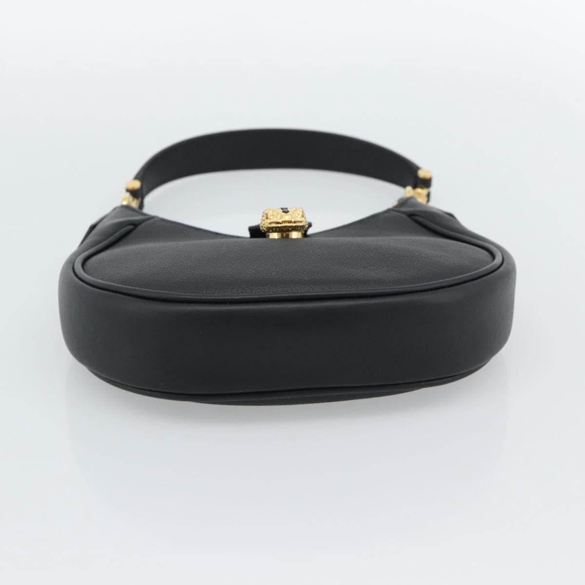 Bvlgari Serpenti Ellipse Leather, Black, Leather, Shoulder Bag