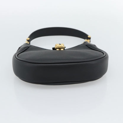 Bvlgari Serpenti Ellipse Leather, Black, Leather, Shoulder Bag
