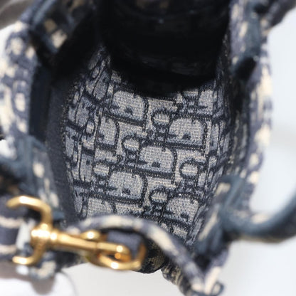 Christian Dior Book Tote Phone Oblique Canvas, Navy, Canvas, Tote Bag