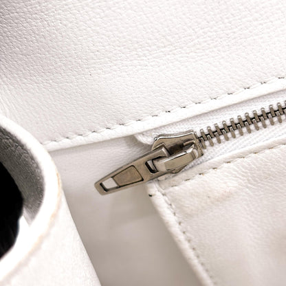 Balenciaga Hourglass Top Handle Leather, White, Leather, Handbag