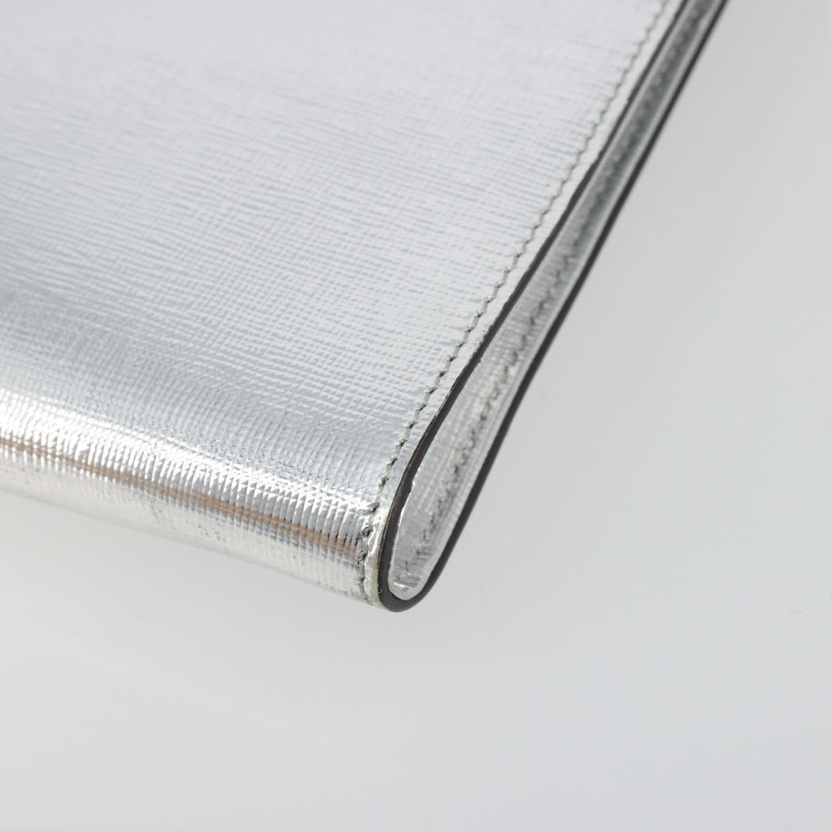 Fendi Grande Colorblock Clutch Leather, Silver, Leather, Clutch