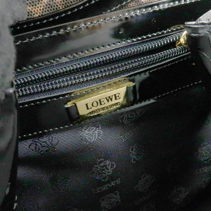 Loewe Vintage Velazquez Top Handle Leather, Black, Patent Leather, Handbag