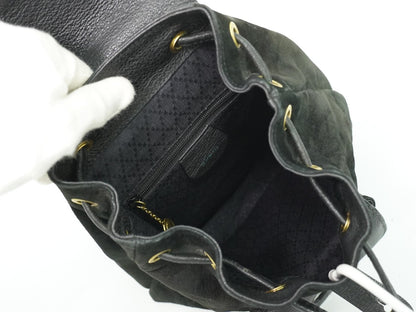 Gucci Vintage Bamboo Suede, Black, Suede, Backpack