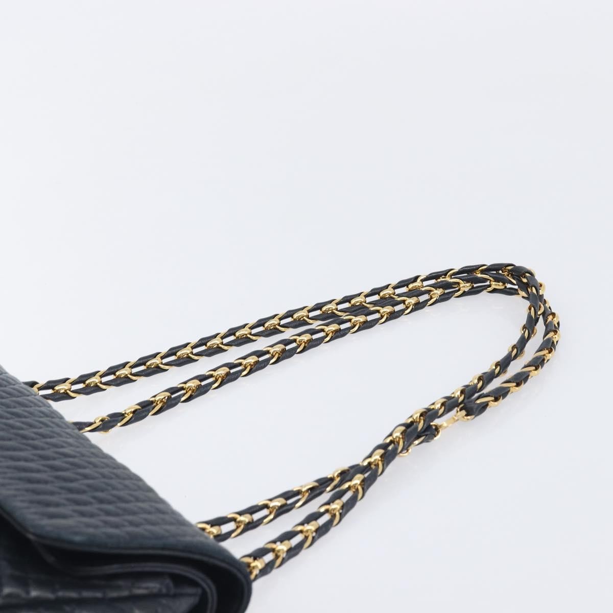 Bally Vintage Quilted Leather, Navy, Leather, Shoulder Bag